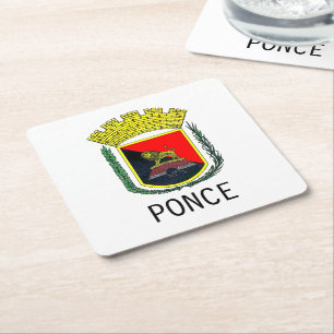 Wappen von Ponce, Puerto Rico Rechteckiger Pappuntersetzer
