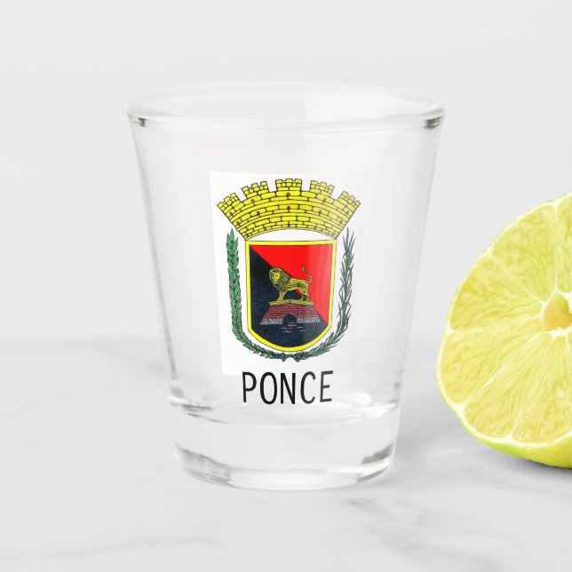 Wappen von Ponce, Puerto Rico Schnapsglas (Vorderseite)