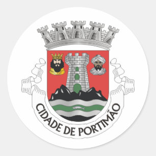 Wappen von Portimão, PORTUGAL Runder Aufkleber