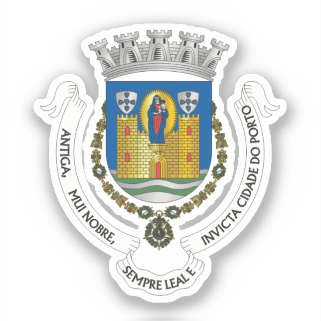 Wappen von Porto, PORTUGAL Aufkleber (Vorderseite)