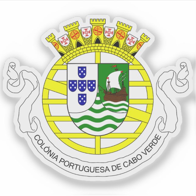 Wappen von portugiesischem Kap Verde (1935-1951) Aufkleber (Vorderseite)