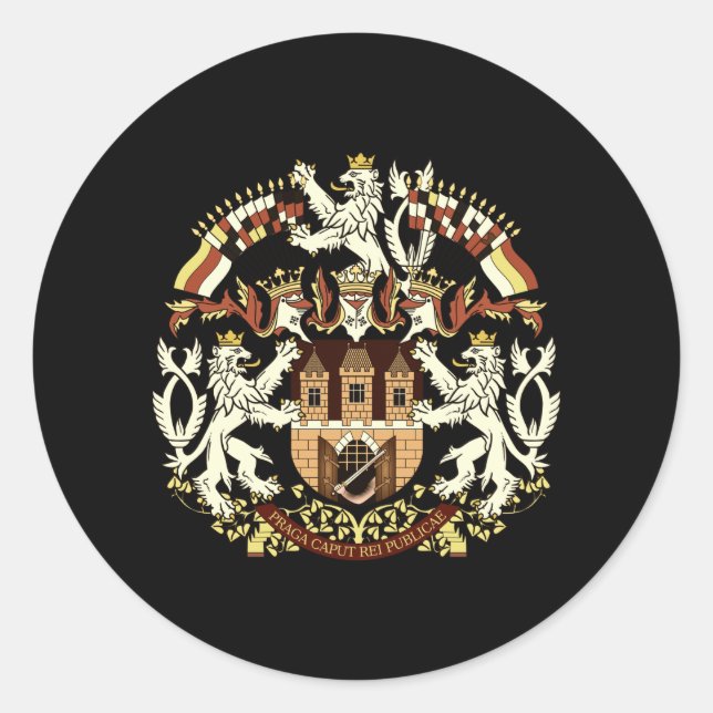 Wappen von Prag Runder Aufkleber (Vorderseite)