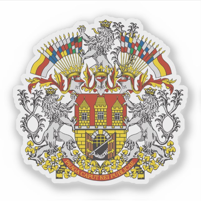 Wappen von Prag, Tschechische Republik Aufkleber (Vorderseite)