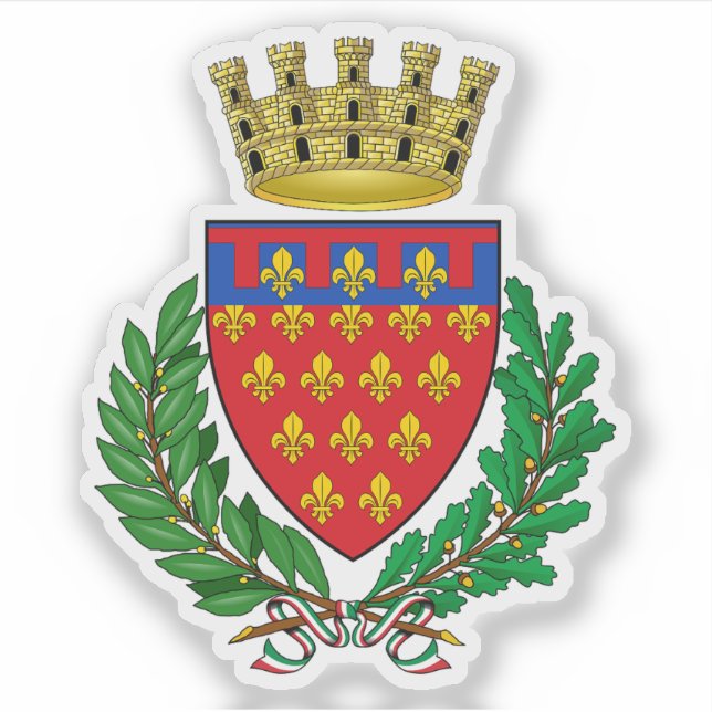 Wappen von Prato, Italien Aufkleber (Vorderseite)