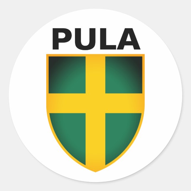 Wappen von Pula (Istrien), Kroatien Classic Rou Runder Aufkleber (Vorderseite)