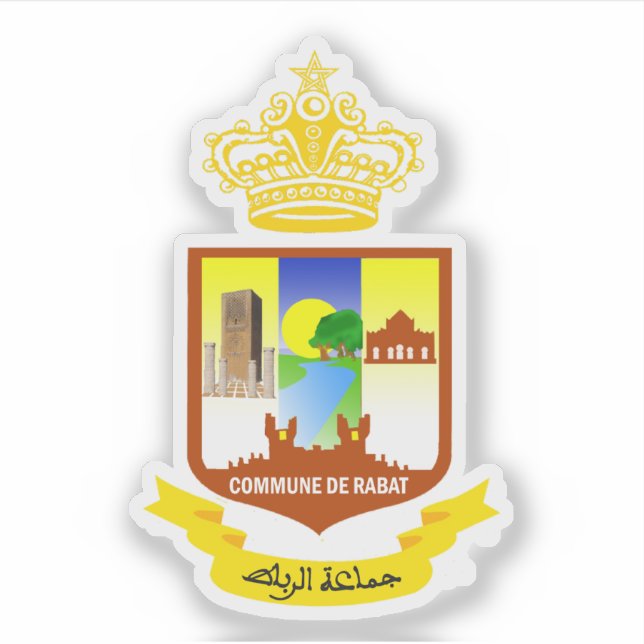 Wappen von Rabat, Marokko Aufkleber (Vorderseite)