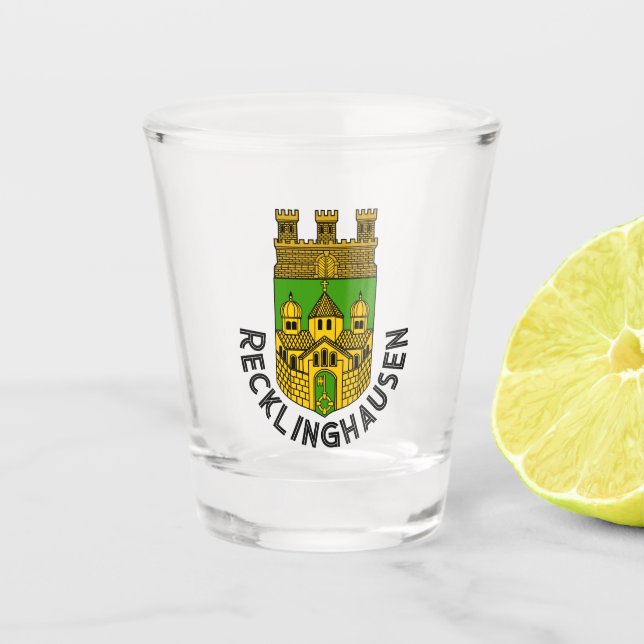 Wappen von Recklinghausen, Deutschland Schnapsglas (Vorderseite)