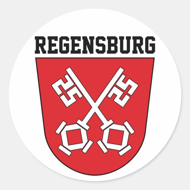 Wappen von Regensburg, Deutschland Runder Aufkleber (Vorderseite)