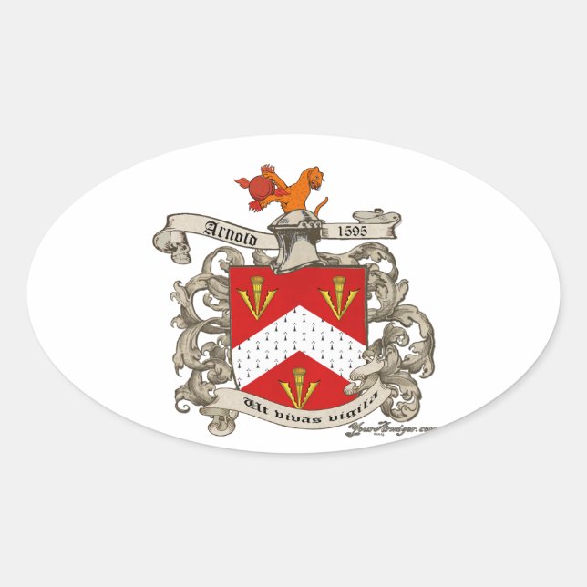 Wappen von Richard Arnold von Dorset, England Ovaler Aufkleber (Vorderseite)