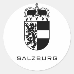 Wappen von Salzburg Monochrome Fine Art Runder Aufkleber