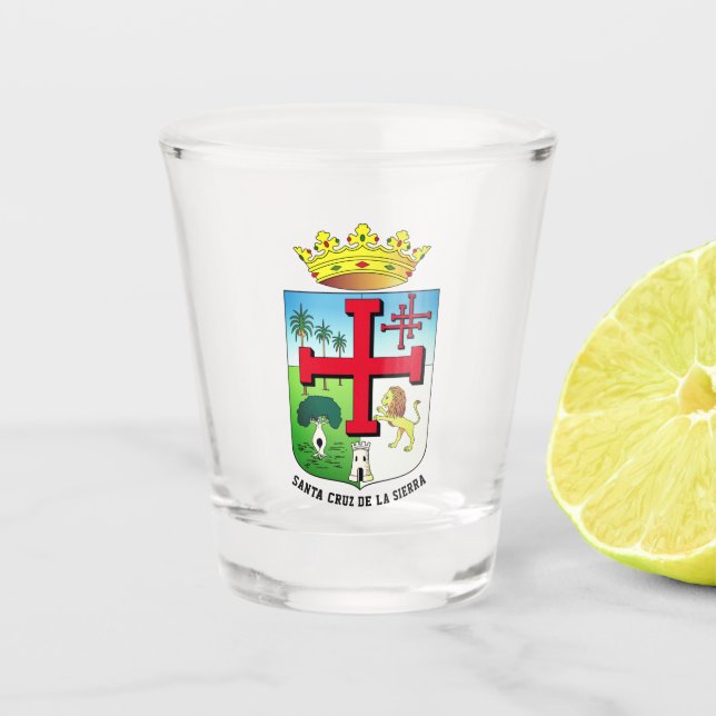 Wappen von Santa Cruz de la Sierra (Bolivien) Schnapsglas (Vorderseite)