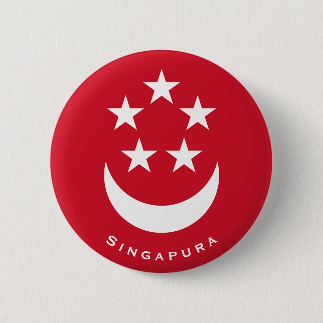 Wappen von Singapur mit Zusatz eines Namens Button (Vorderseite)