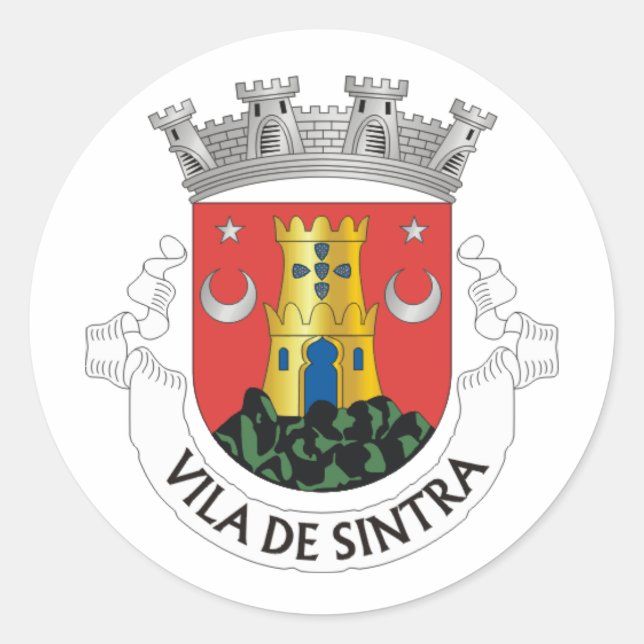 Wappen von Sintra, Portugal Runder Aufkleber (Vorderseite)