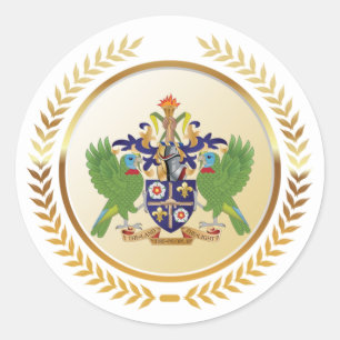 Wappen von St. Lucia Runder Aufkleber