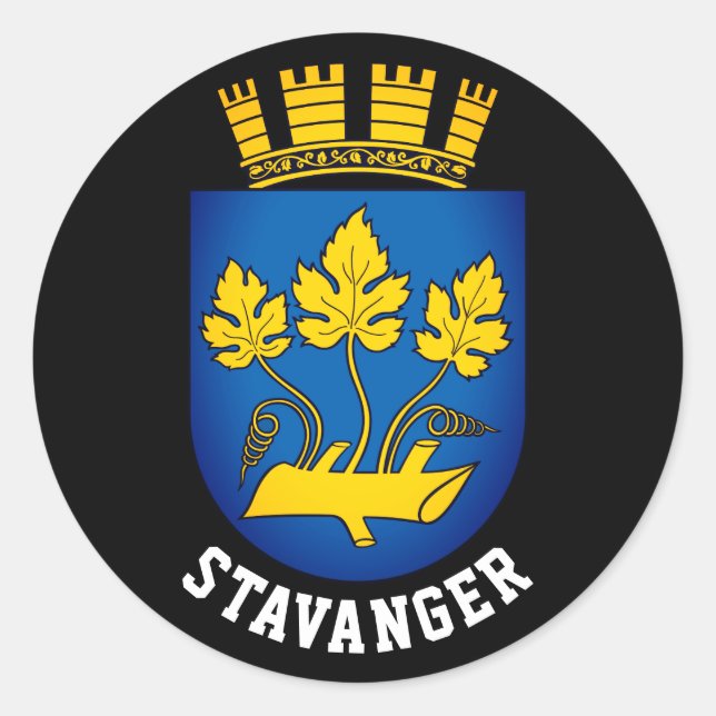 Wappen von Stavanger, Norwegen Runder Aufkleber (Vorderseite)