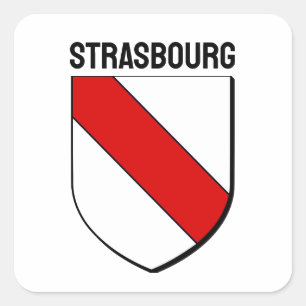 Wappen von Straßburg, Frankreich Quadratischer Aufkleber