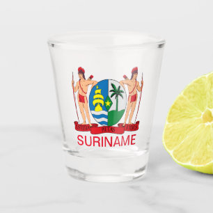 Wappen von Suriname Schnapsglas