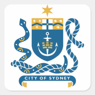Wappen von Sydney, Australien Quadratischer Aufkleber