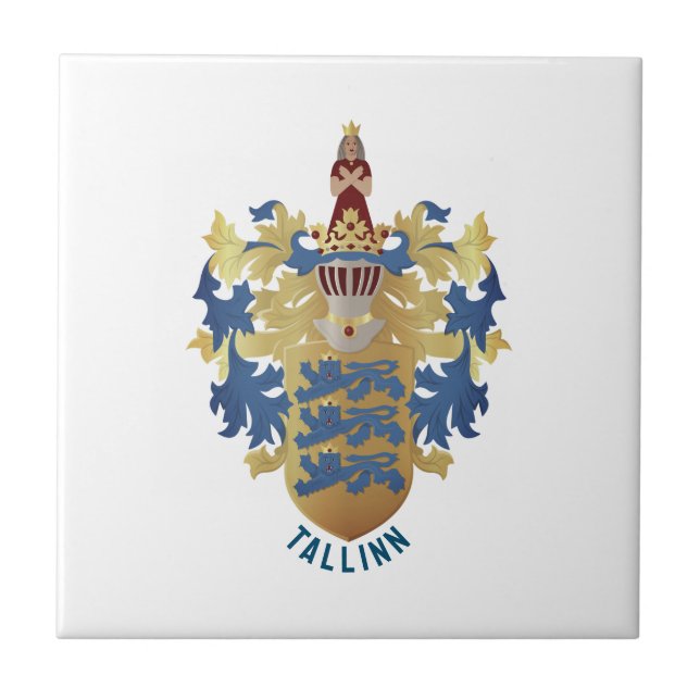 Wappen von Tallinn - ESTLAND Fliese (Vorderseite)