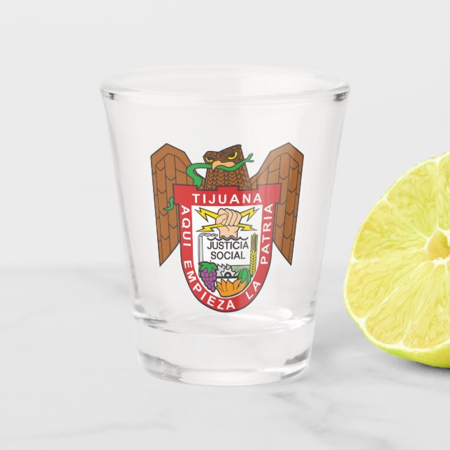 Wappen von Tijuana, Mexiko Schnapsglas (Vorderseite)