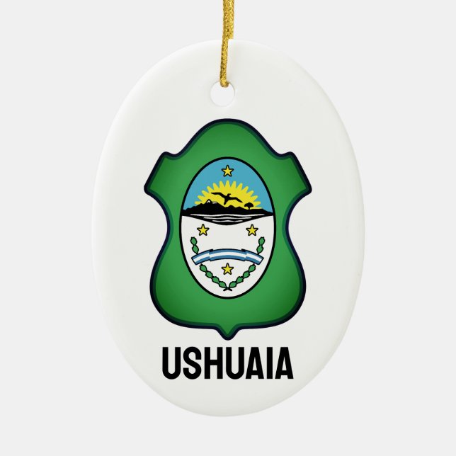 Wappen von Ushuaia - Argentinien Keramik Ornament (Vorne)