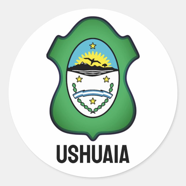 Wappen von Ushuaia - Argentinien Runder Aufkleber (Vorderseite)