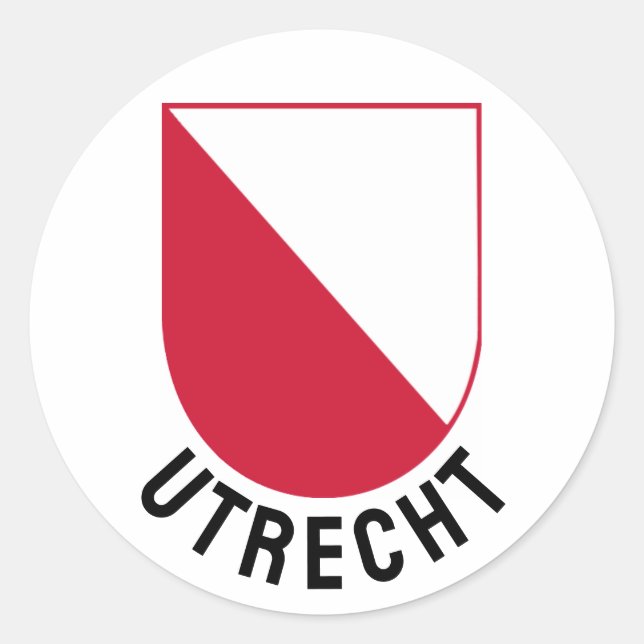 Wappen von Utrecht - Niederlande Runder Aufkleber (Vorderseite)