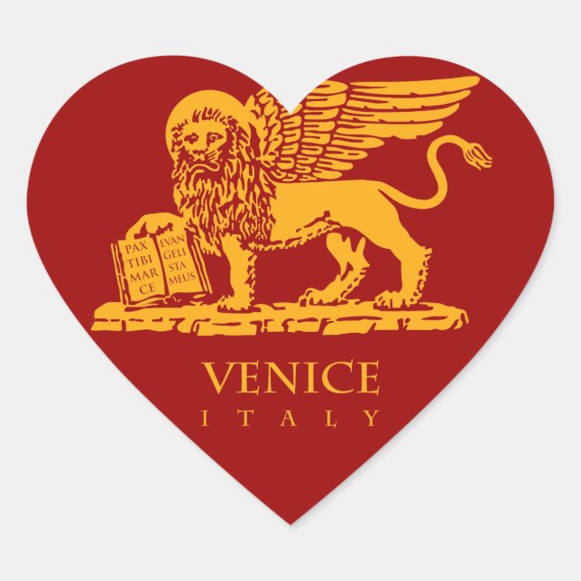 Wappen von Venedig Herz-Aufkleber (Vorderseite)