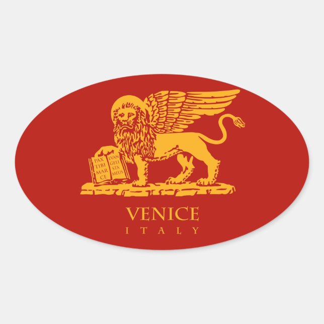 Wappen von Venedig Ovaler Aufkleber (Vorderseite)
