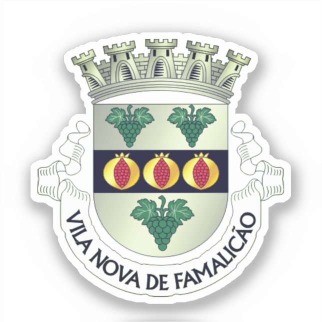 Wappen von Vila Nova de Famalicão, Portugal Aufkleber (Vorderseite)