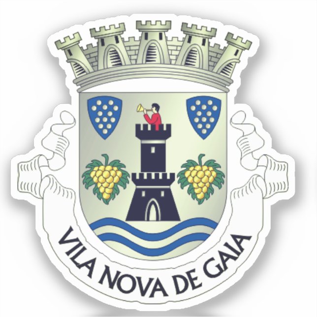 Wappen von Vila Nova de Gaia, Portugal Aufkleber (Vorderseite)
