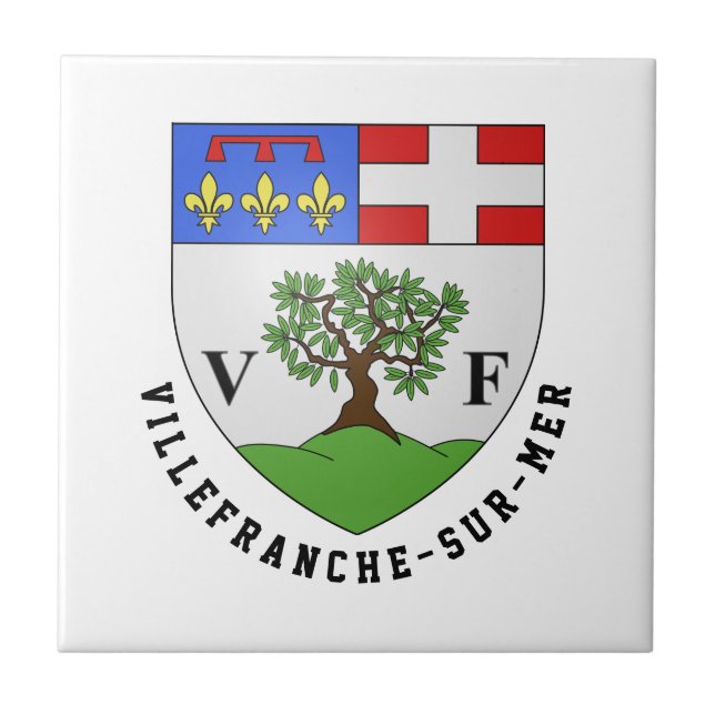 Wappen von Villefranche-sur-Mer, Frankreich Fliese (Vorderseite)