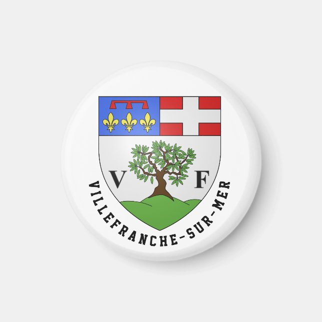 Wappen von Villefranche-sur-Mer, Frankreich Magnet (Vorne)