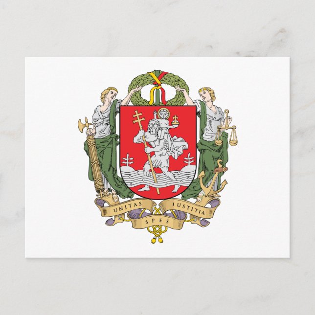 Wappen von Vilnius, Litauen Postkarte (Vorderseite)