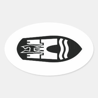 Wappen von Wolfsburg (schwarz weiß) Ovaler Aufkleber