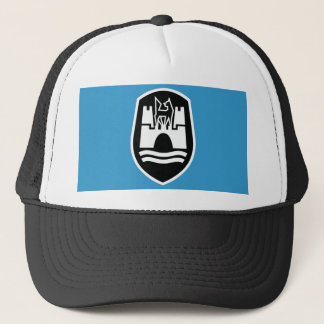 Wappen von Wolfsburg (schwarz weiß) Truckerkappe