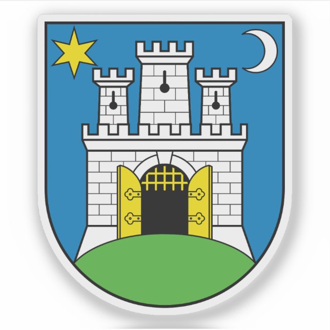 Wappen von Zagreb, Kroatien Aufkleber (Vorderseite)