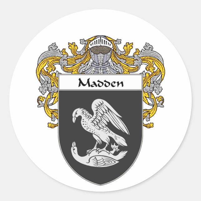 Wappen-Wappen (mantled) Runder Aufkleber (Vorderseite)