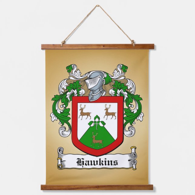 Wappen-Wappen Wandteppich Mit Holzrahmen (Vorderseite)