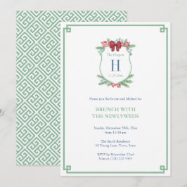 Wappen Watercolor Holidays Newlyweds Brunch Party Einladung