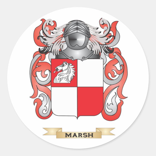 Wappenkittel (Familienwappen) Runder Aufkleber (Vorderseite)