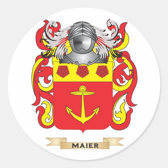 Wappenkittel (Familienwappen) Runder Aufkleber (Vorderseite)