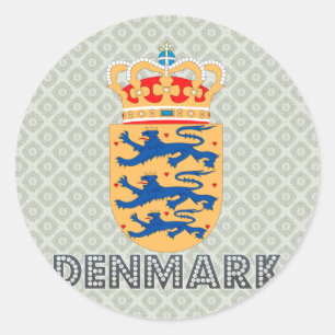 Wappenkleidung Dänemarks Runder Aufkleber