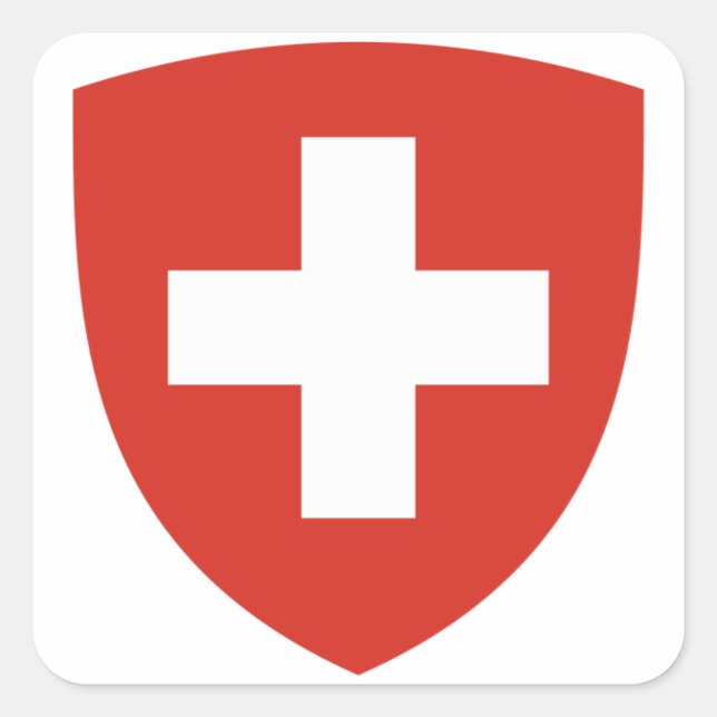 Wappenkleidung der Schweiz Quadratischer Aufkleber (Vorderseite)