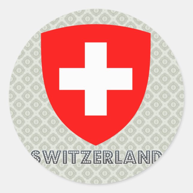 Wappenkleidung der Schweiz Runder Aufkleber (Vorderseite)