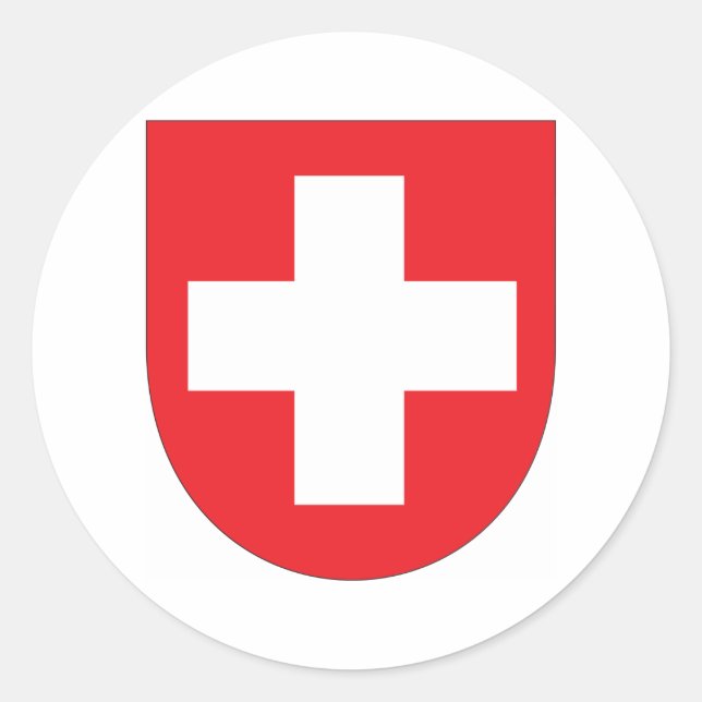 Wappenkleidung der Schweiz Runder Aufkleber (Vorderseite)