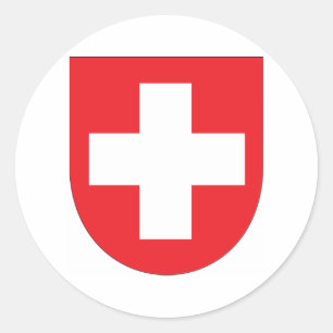 Wappenkleidung der Schweiz Runder Aufkleber