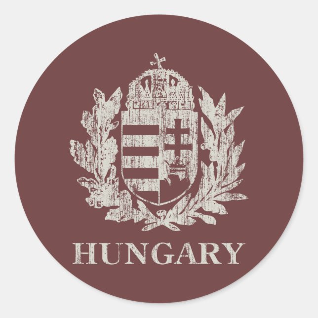 Wappenkleidung des Vintagen Ungarns Runder Aufkleber (Vorderseite)