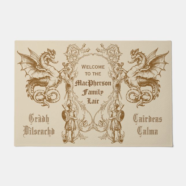 Wappenkunde-Drache-schottischer Fußmatte (Vorderseite)