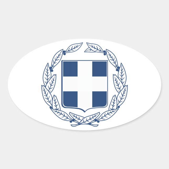 Wappenrüstung Griechenlands Ovaler Aufkleber (Vorderseite)
